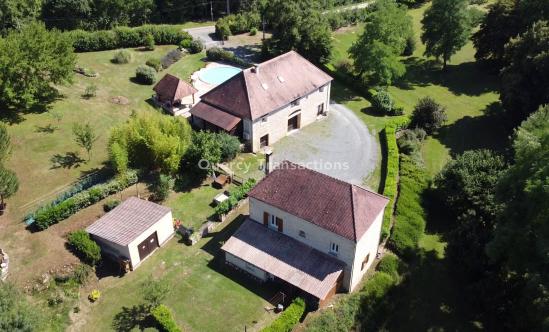 NEXT TO THE RIVER, 2 STONE HOUSES WITH SIX BEDROOMS, PLUS ADDTIONAL LIVING AREAS IN PARKLAND OVER 4 ACRES WITH SWIMMING POOL, 2MINS FROM ALL AMENTIES